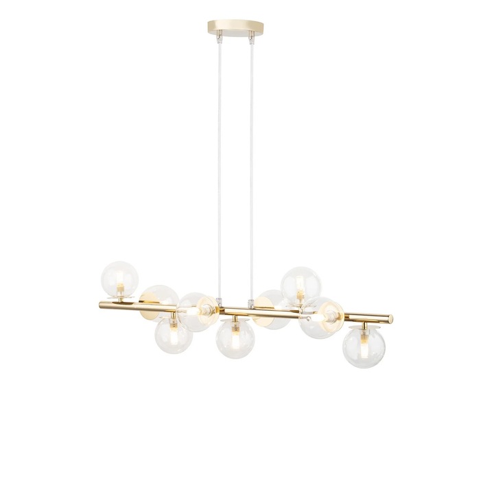 Sigma Lighting полилей, 9 източника G9, 91x120см, стъкло, златист