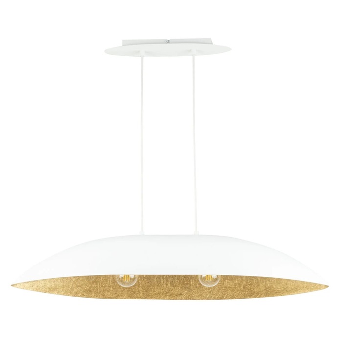 Лампа Sigma, овална, бяло-златисто, 2 източника на светлина, 25x84x90см