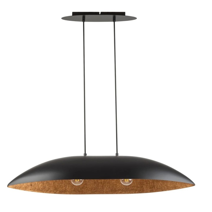 Полилей Sigma Lighting, овален, черен/мед, 2 източника E27, 84см