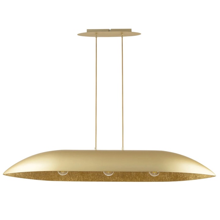 Полилей Sigma Lighting, овален, 3 лампи, метал, 114см, златист