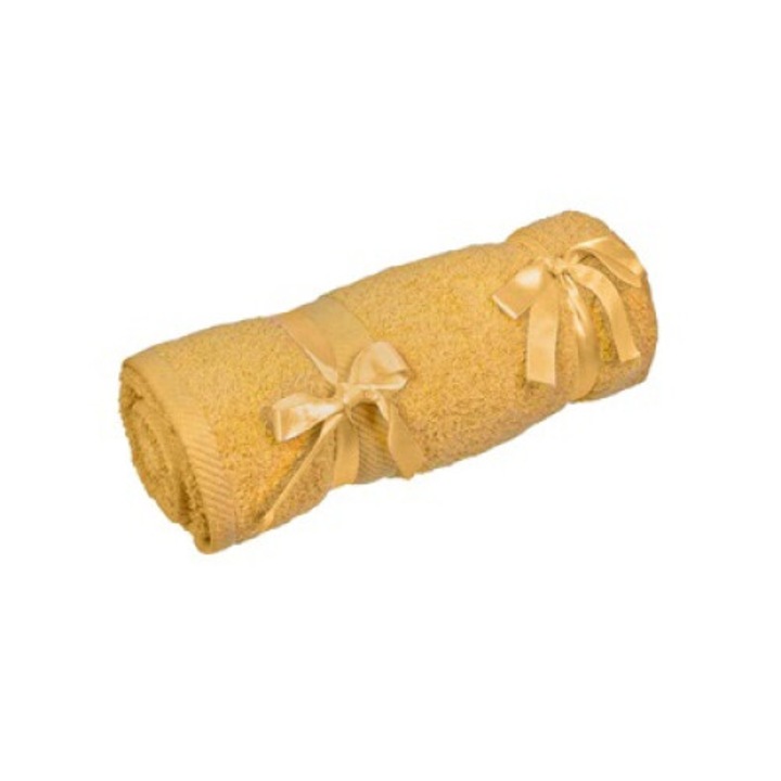 Горчично жълта памучна кърпа 50x30см