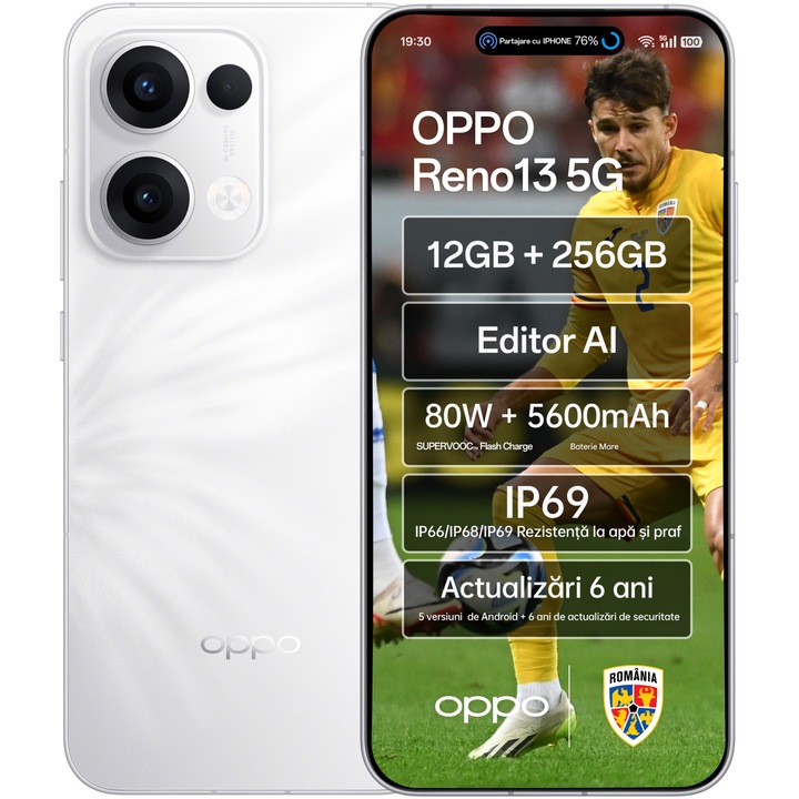 Смартфон OPPO Reno13, 12 GB RAM, 256 GB, 5G, Plume White