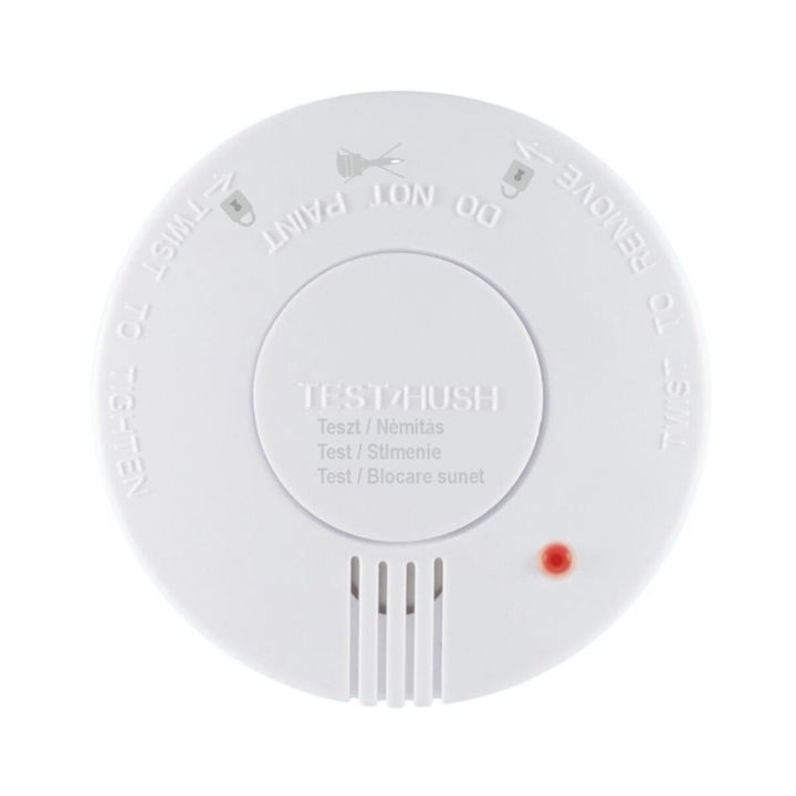 Senzor de fum, optic, baterie 9 V, functie Silent, volum alarma85 dB