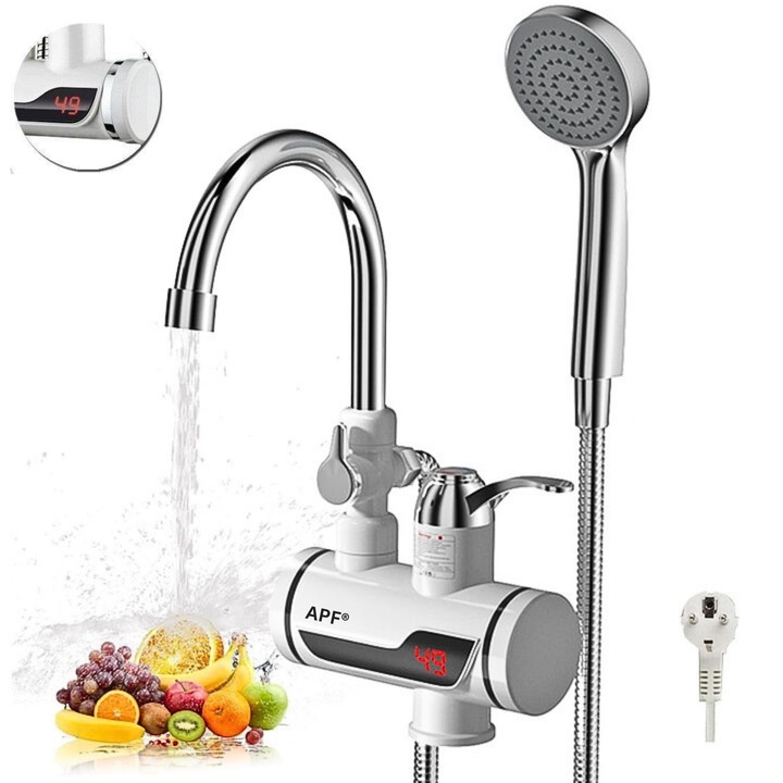 Кран за топла вода, на момента, 3000W APF® с LCD дисплей и монтаж на душ - мивка