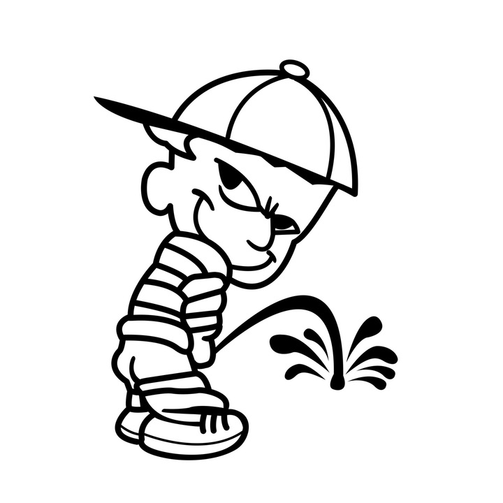 Sticker decorativ Restless Guy Doty®, pentru toaleta sau alte spatii, design creativ, 16x20 cm