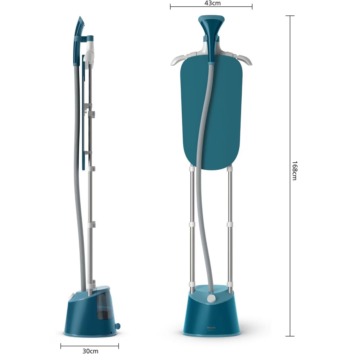 Aparat de calcat cu abur vertical Philips Seria 1000 STE1040/20, 1800 W, Rezervor 1.8 l, Debit de abur 36 g/min, 3 setari abur, Albastru
