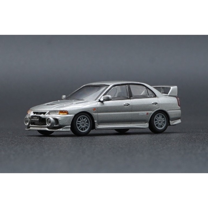 Macheta auto Mitsubishi Lancer Evolution IV, Silver LHD, 1:64 BM Creations
