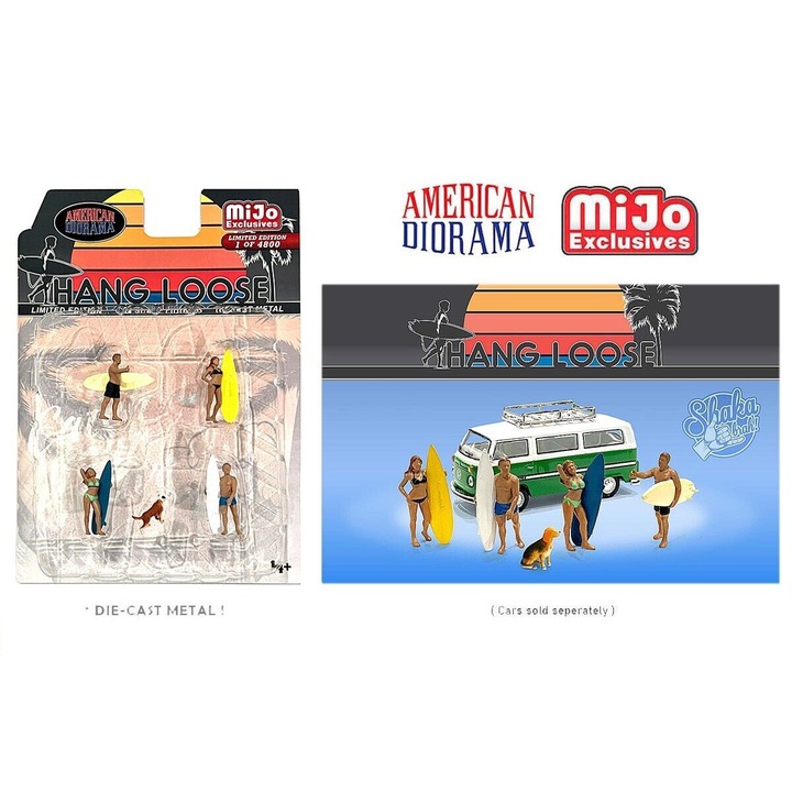 Laza (strand/szörf) figurakészlet, 1:64 American Diorama
