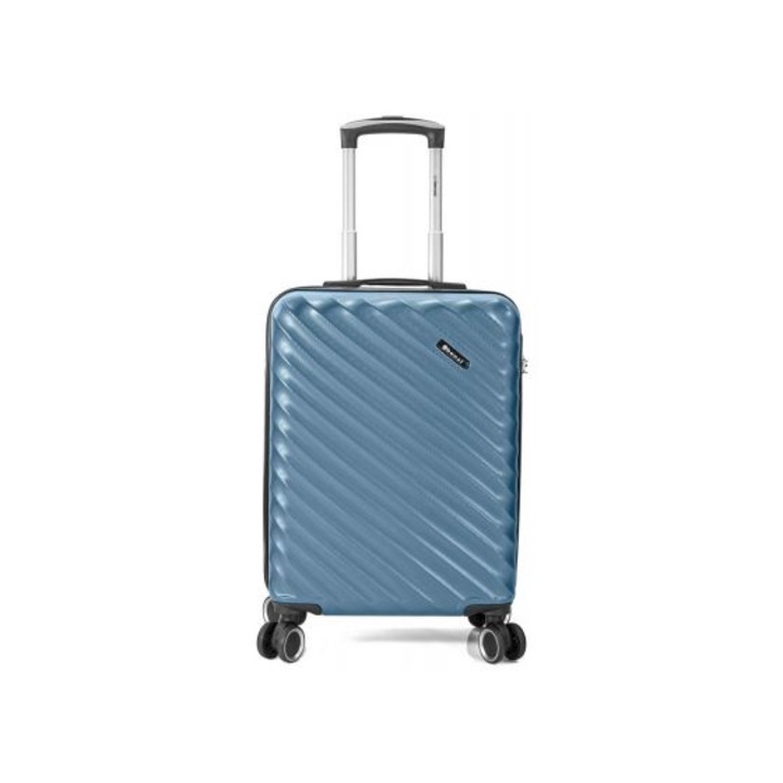 Troler mediu Benzi BZ 5812, ABS, cifru, 4 roti duble, 67 cm, albastru