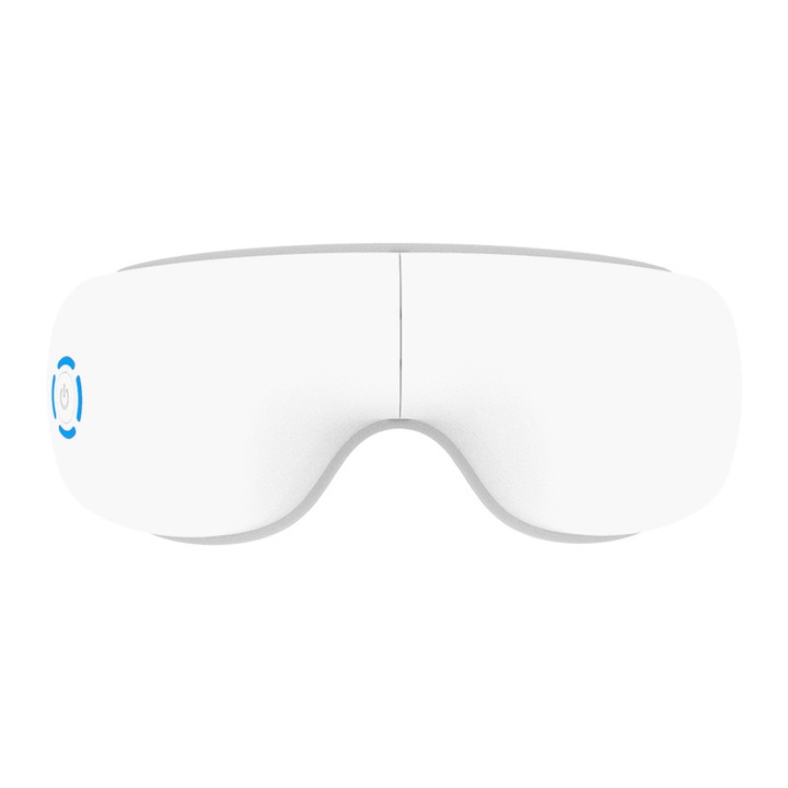 Масажор, за очи, въздушно налягане, топлина, вибрации, музика, Bluetooth, известия, сгъване на 180°, множество режими, мускулна релаксация, насърчава кръвообращението, бял