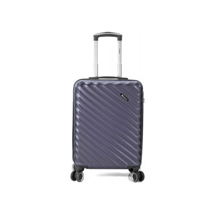 Troler de cabina Benzi BZ 5812, ABS, cifru, 4 roti duble, 55 cm, bleumarin
