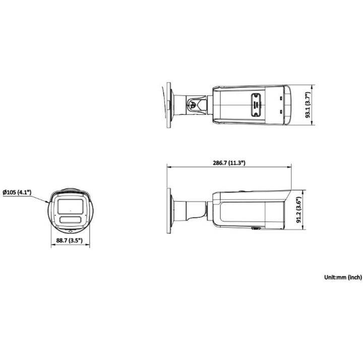 HIKVISION DS-2CD2T23G2-4LI térfigyelő kamera, 2MP, 80m éjjellátó, 2,8mm, IP67
