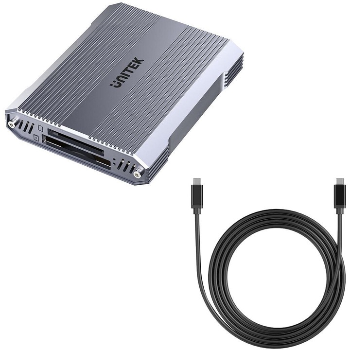 Unitek CF Express, SD/microSD четец на карти, 10 Gbs, HUB