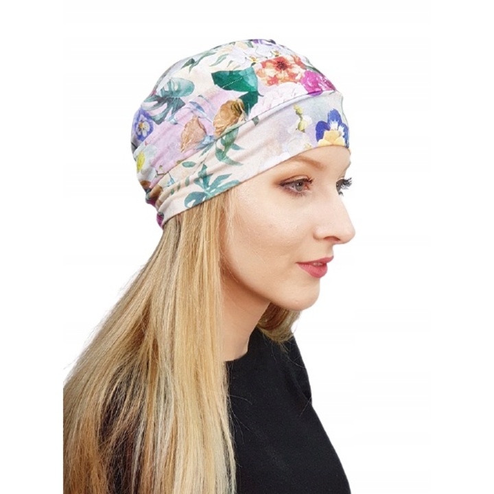 Turban sportiv Celestyna Bm-213, 95% bambus, universal, pentru chemioterapie, culoare: multicolor
