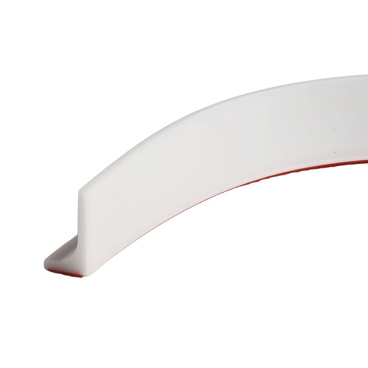 Prag de dus autoadeziv, eSimplu®, flexibil, pentru cabina de dus, rezistent la mucegai, impermeabil, silicon, alb, 1.5 m, model 90°