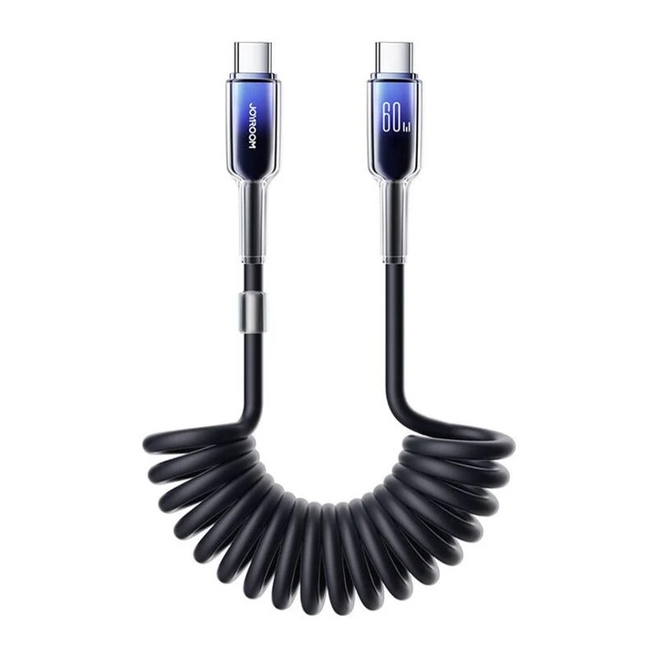 Joyroom S-A43 töltő- és adatátviteli kábel, 2x USB-C, 60 W, 1,5 m, fekete
