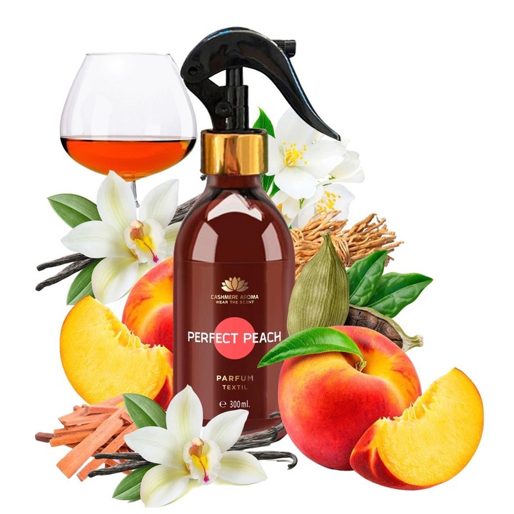Cashmere Perfect Peach illatos spray, 300 ml, minden típusú szövethez, színezék nélkül