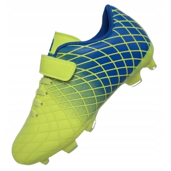 Gyerek focicipő, eco-bőr, zöld/kék, 37 EU