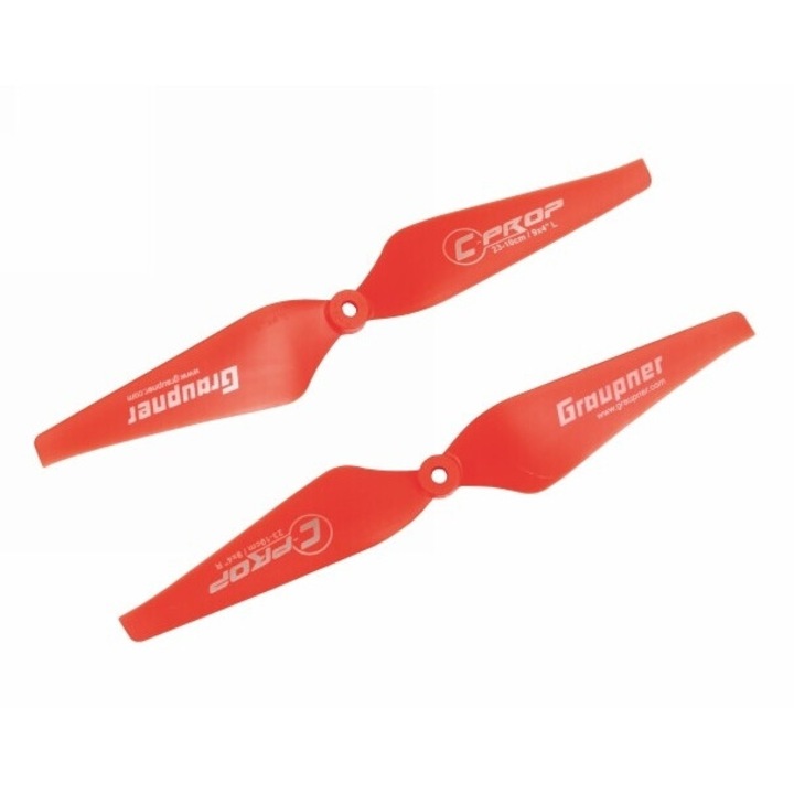 Műanyag propeller, Graupner 10x4, 2 db, piros, 8 gramm, 8mm