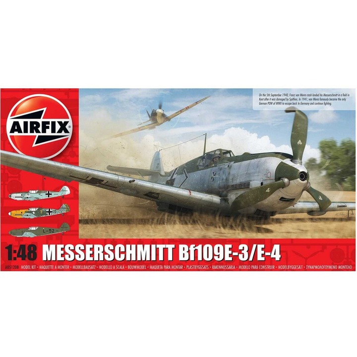 Aeromacheta, Airfix, Messerschmitt Bf109E-3/E-4, 1:48, 107 darab, 183x205mm