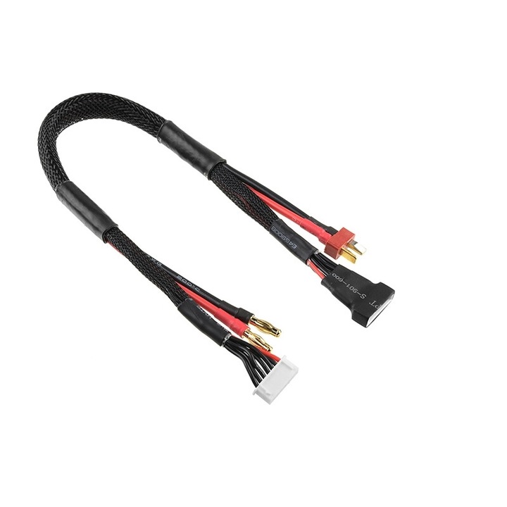 Töltőkábel, Team Corally, G4/6S XH - T-DYN/6S XH, 30cm, 14AWG, szilikon