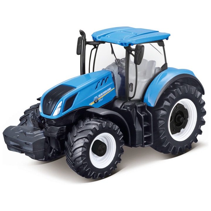 Bburago New Holland T7.315 modellautó, 13 cm, apró részletek, kék színű