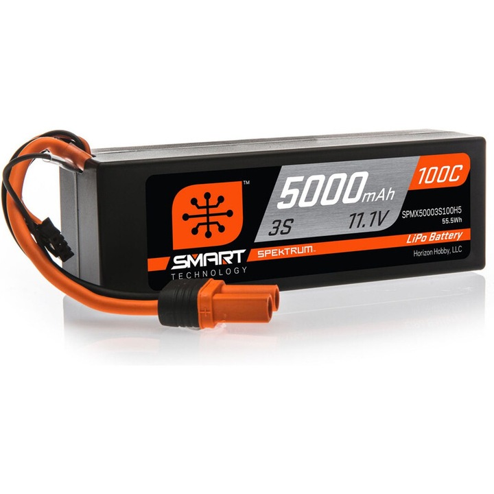 Akkumulátor LiPo Spektrum 11.1V 5000mAh 100C kemény tok, 139x46x39mm