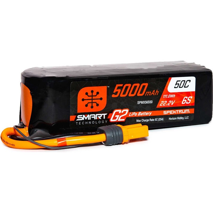 Spektrum akkumulátor, Smart G2, LiPo, 22.2V, 5000mAh, 50C IC5, RC modellekhez