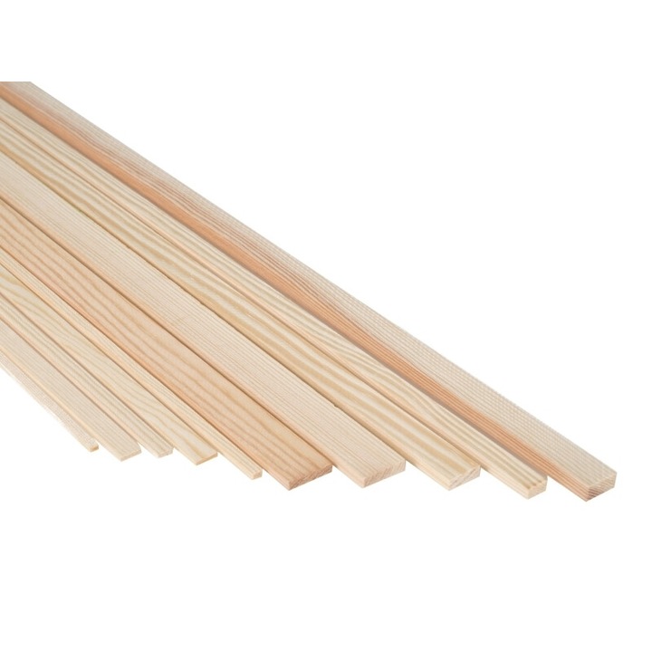 Kavan fenyő rúd 1x2x1000mm, rögzítési kiegészítő készlet