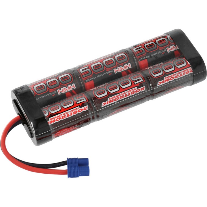 Robitronic NiMH 7.2V 5000mAh EC3 újratölthető akkumulátor, 132x47x24mm