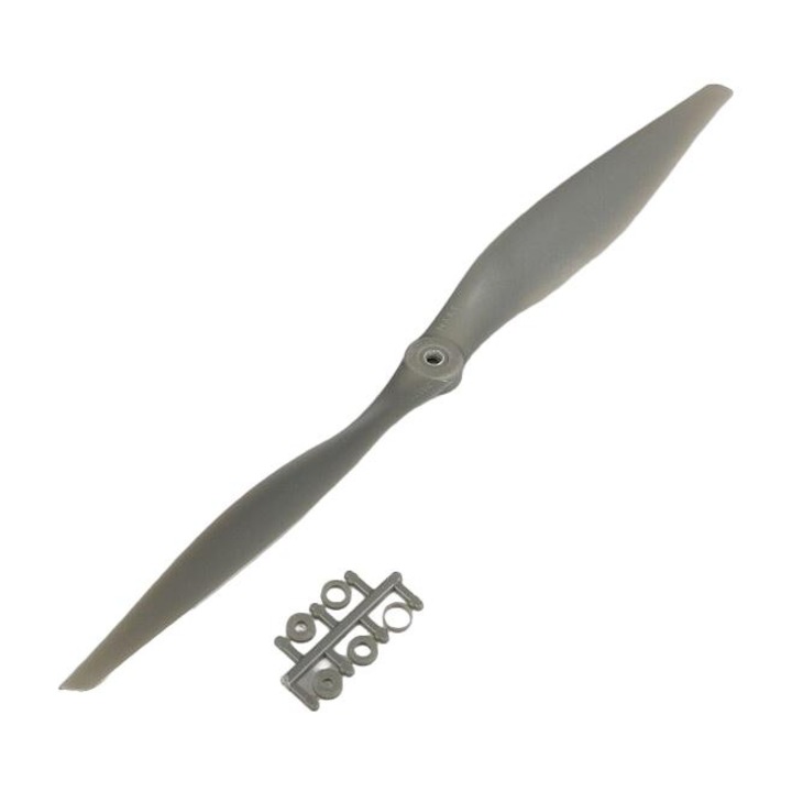 APC 14x8.5E propeller, kompozit, üvegszálas, nylon, szürke