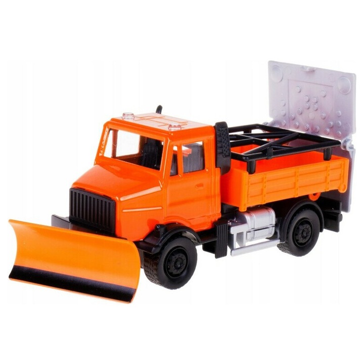 Bburago játékautó, eke teherautó, narancs, 1:43