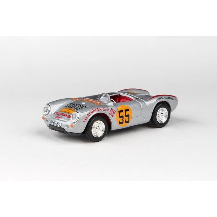 Abrex Porsche 550A, versenyezüst, 1:43
