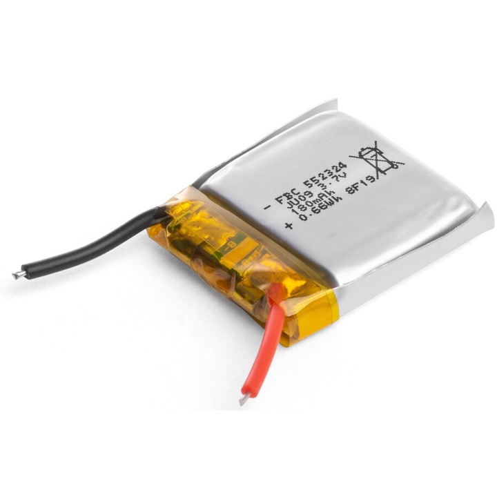 LiPo akkumulátor 3,7 V, 180 mAh, 24 x 5 x 23 mm, 6 g