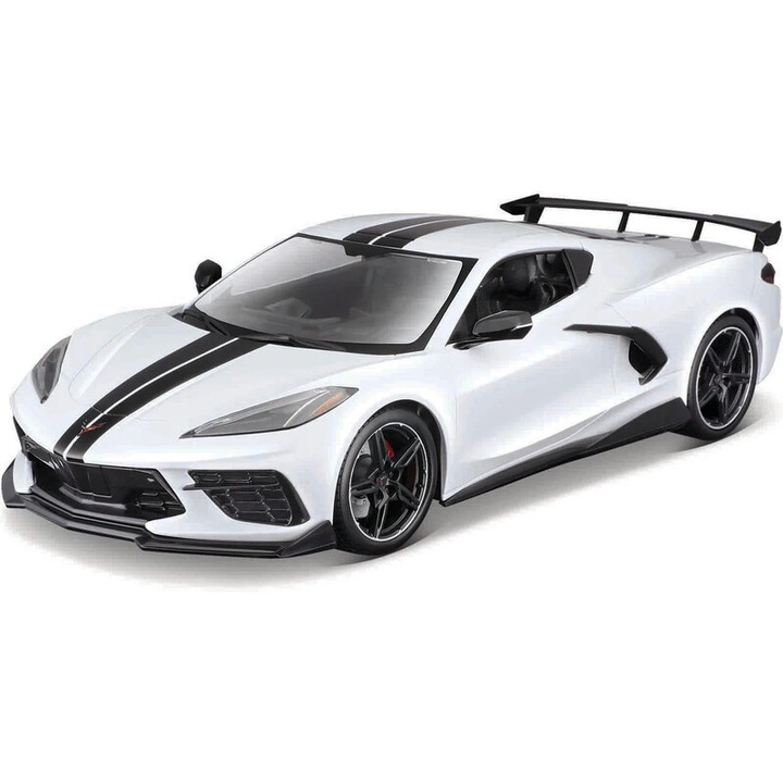 Maisto Chevrolet Corvette Stingray Coupe 2020 1:18 autó, fehér, 27 cm