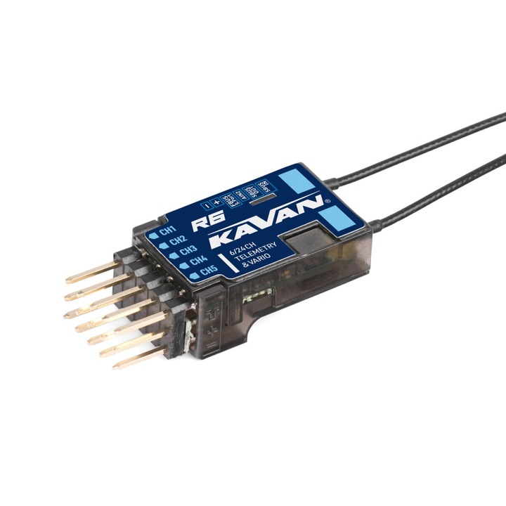 Kavan R6 Vario vevő, 2.4GHz, 6 csatornás, integrált variométer, 33x15x9.7mm, 4.2g