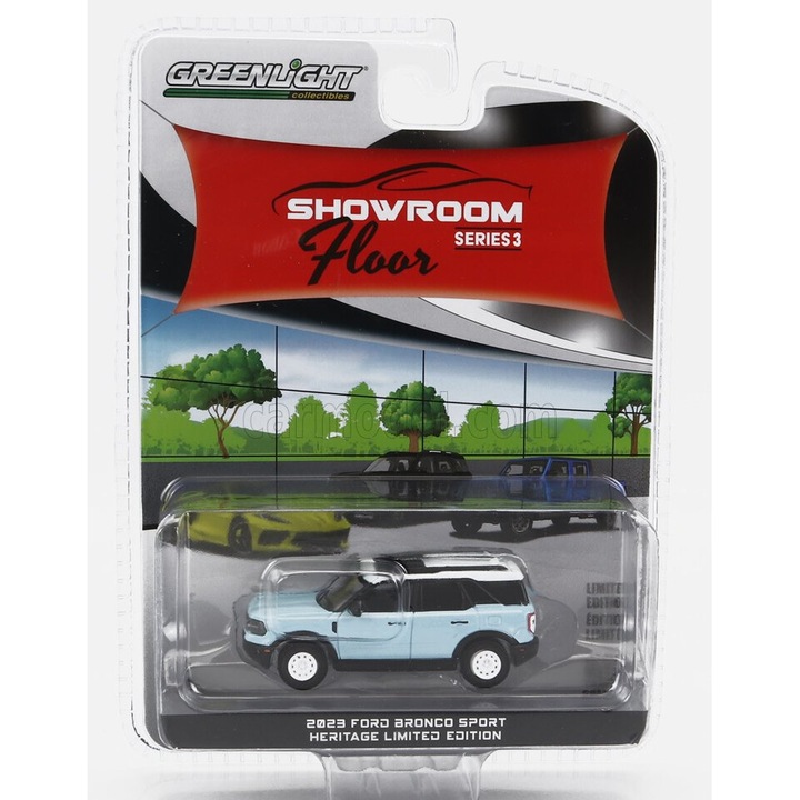 Autó, Greenlight, Ford Bronco Sport Heritage Edition 2023, 1:64, világoskék szín