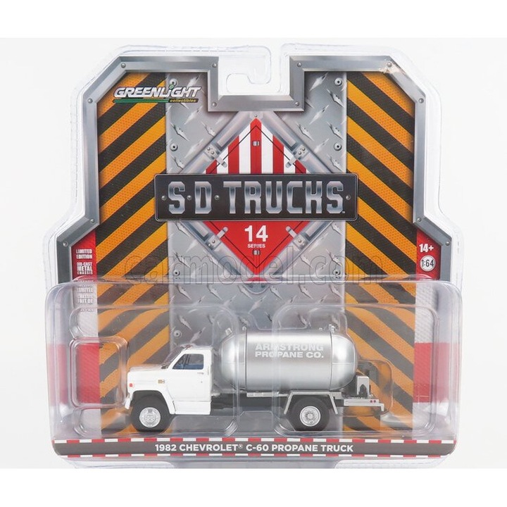 Greenlight Chevrolet C-60 Tanker Truck Propán Armstrong 1982 1:64, fehér/ezüst