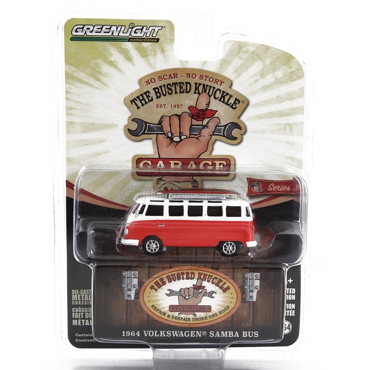 Greenlight Volkswagen T1 Samba Minibusz 1964 1:64, narancssárga/fehér
