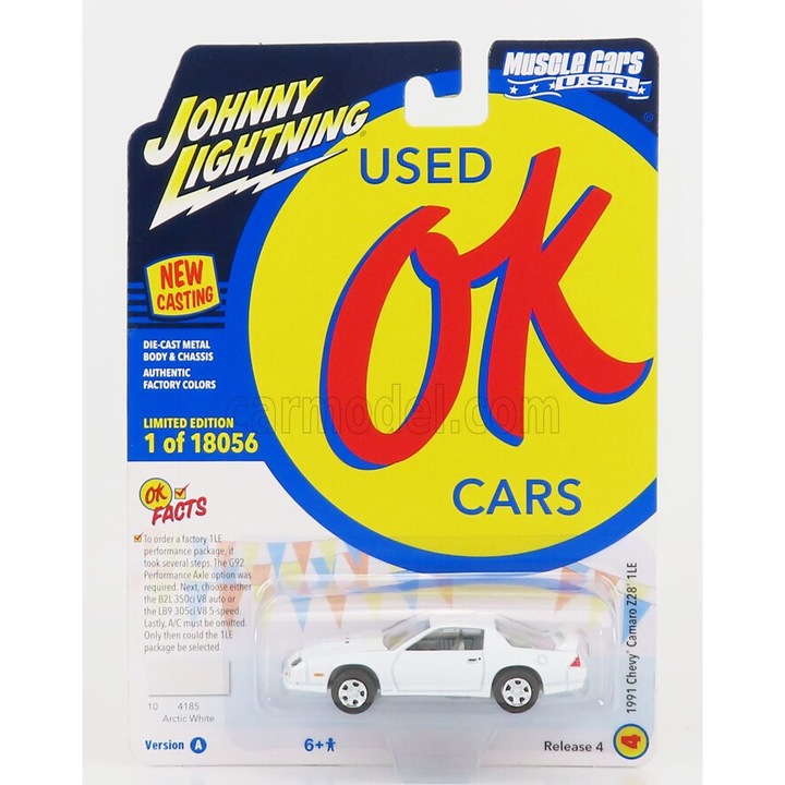 Johnny Lightning Chevrolet Camaro Z28 1LE Coupe 1991 1:64, fehér