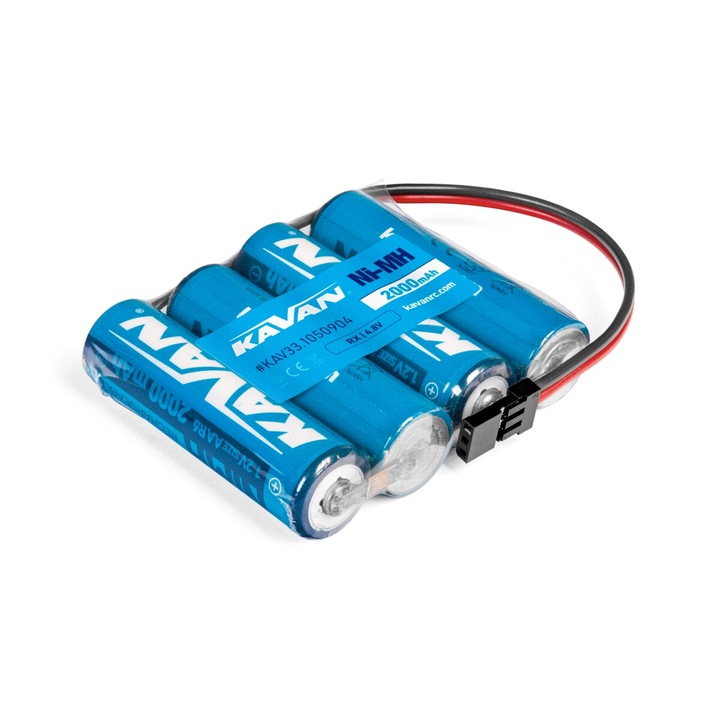 NiMH akkumulátorcsomag KAVAN 4.8V 2000mAh, 57x53.5x14.5mm, JR/UNI kábellel
