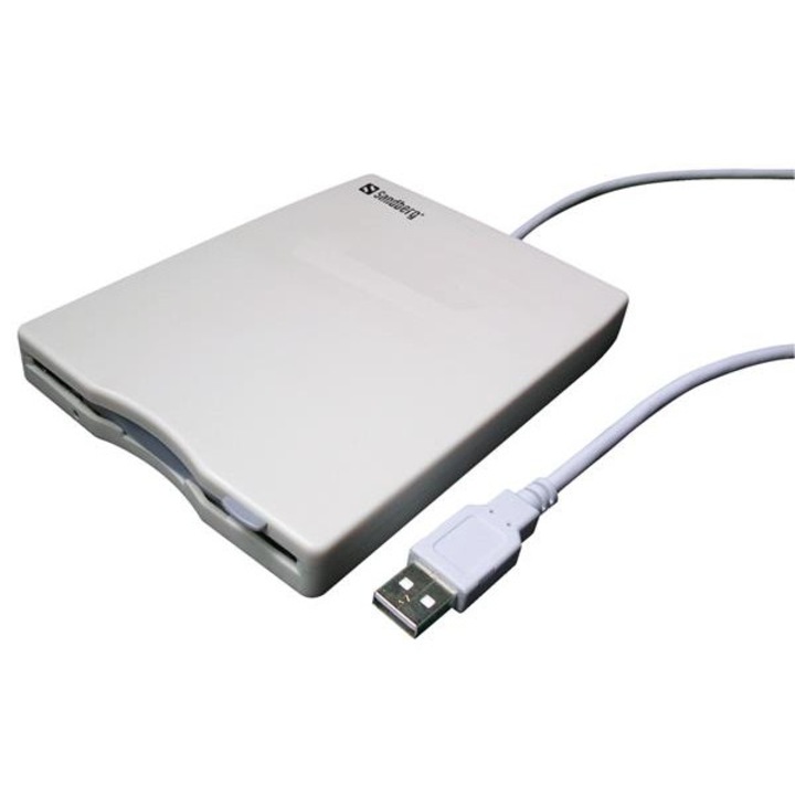 Külső meghajtó, floppy, USB, SANDBERG, fehér