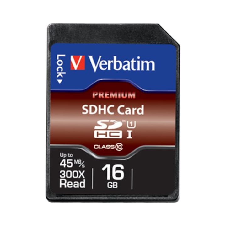 Card de memorie, Verbatim, SDHC, 16GB, Clasa 10