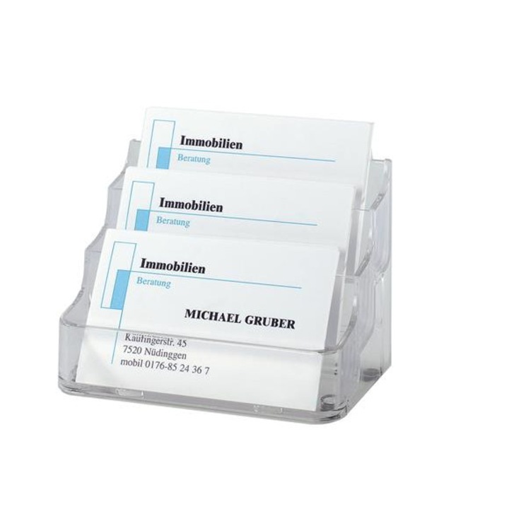 Suport carti de vizita, Sigel, Plastic, 210 buc, Transparent