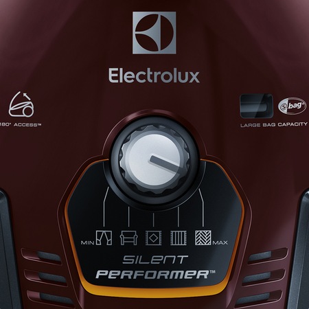 Aspirator cu sac Electrolux ESP75BD, 550W,Clasa A+, filtru H12 lavabil, perie Parketto TurboDex, Visiniu