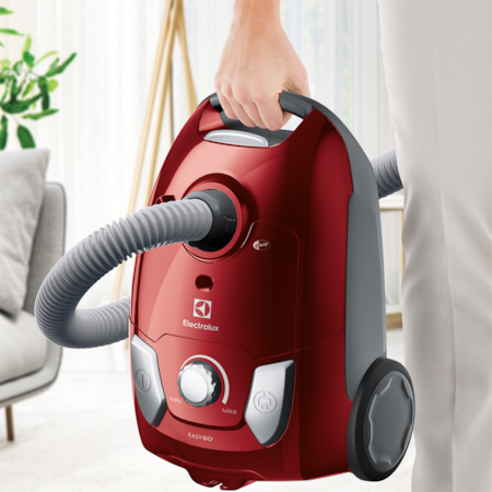Aspirator cu sac Electrolux EEG43WR, 650 W, Clasa A, 3 l, Indicator sac plin, Rosu