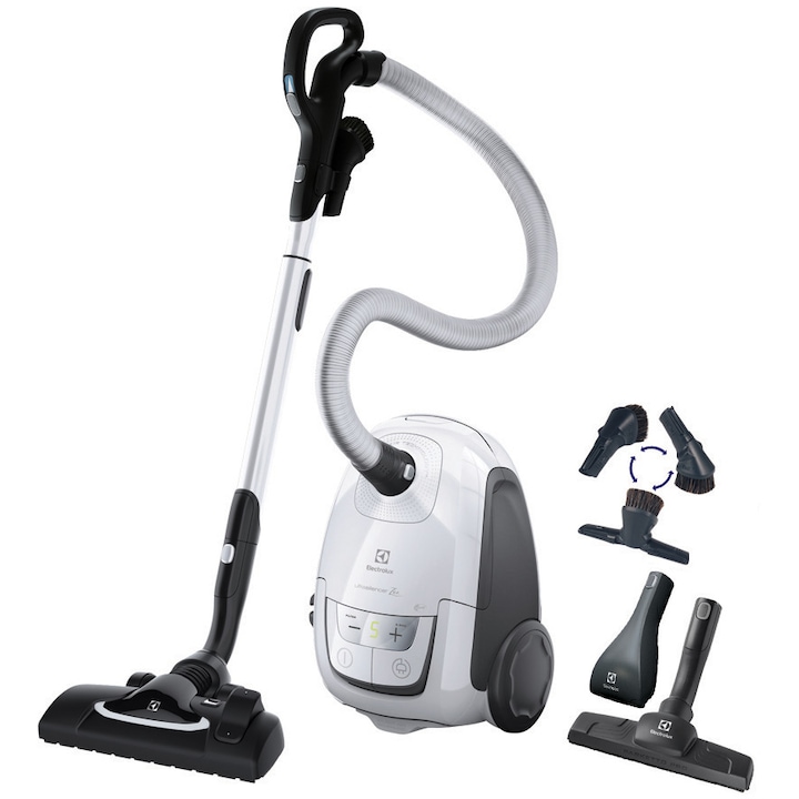 Electrolux EUS8ALRGY New Ultra Silencer Zen porzsákos porszívó, 650W,  AeroPro Parketto Pro, Mini Turbo kefe, Jégfehér