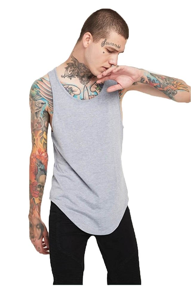 Tricou barbati yozze fara maneci, Gri