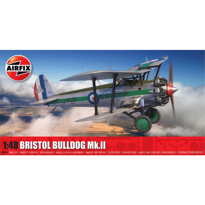 Bristol Bulldog Mk.II repülőgépmodell, Airfix, 1:48, 214 mm, 3. nehézségi fokozat