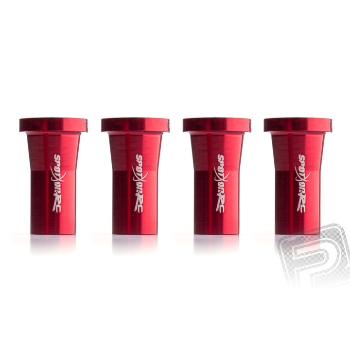 Pelikan távtartó oszlopok 30 mm, 4 db, piros, belső átmérő 6 mm, külső átmérő 18 mm és 12 mm